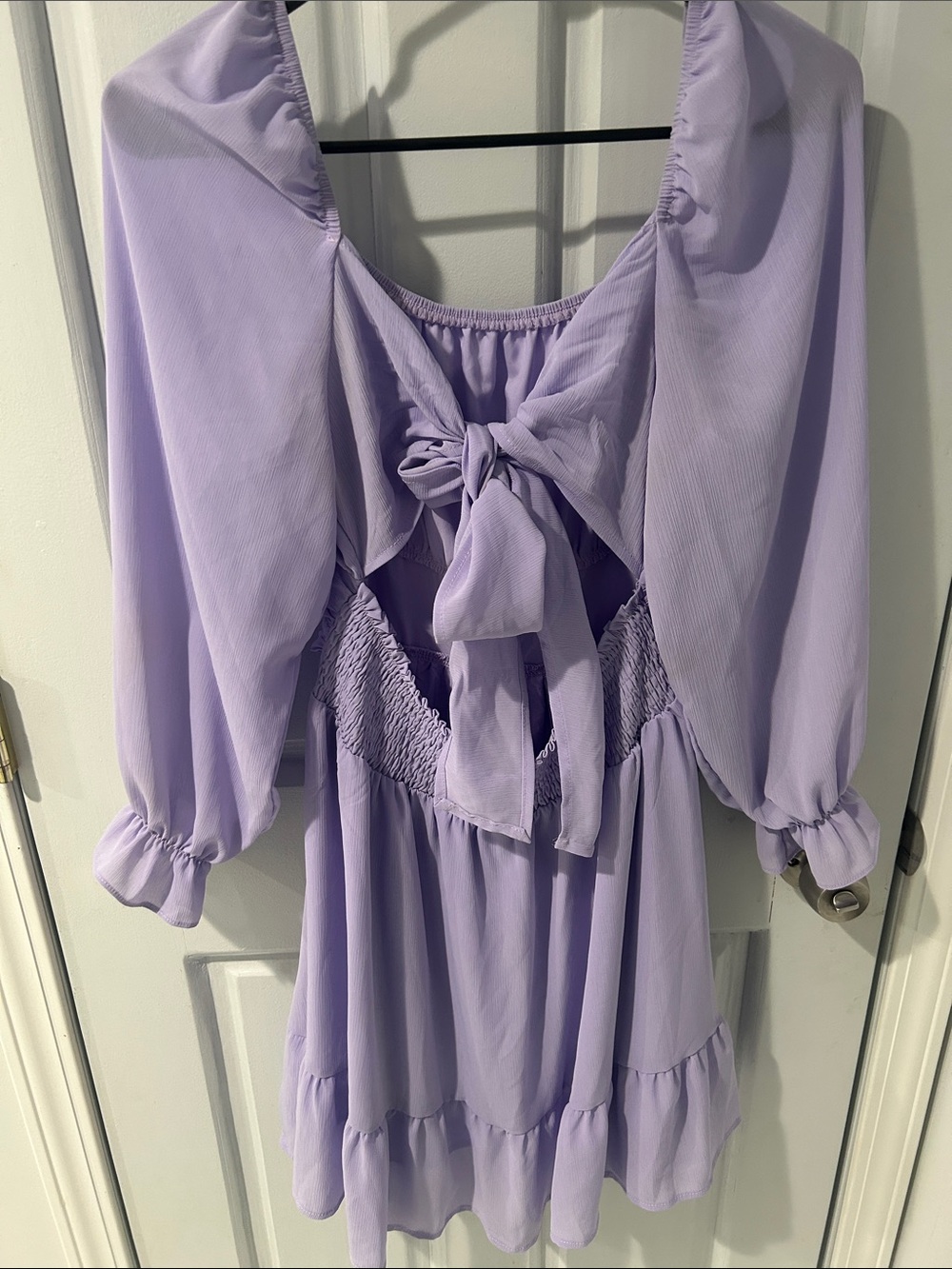 Lilac Ruffled Mini Dress - Picture 2 of 2